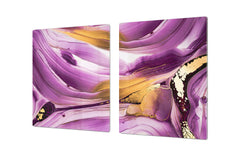 UNIQUE Tempered GLASS Kitchen Board – Impact & Scratch Resistant Cooktop cover – SINGLE: 80 x 52 cm; DOUBLE: 40 x 52 cm; DD45 Art Series : Liquid colours 4