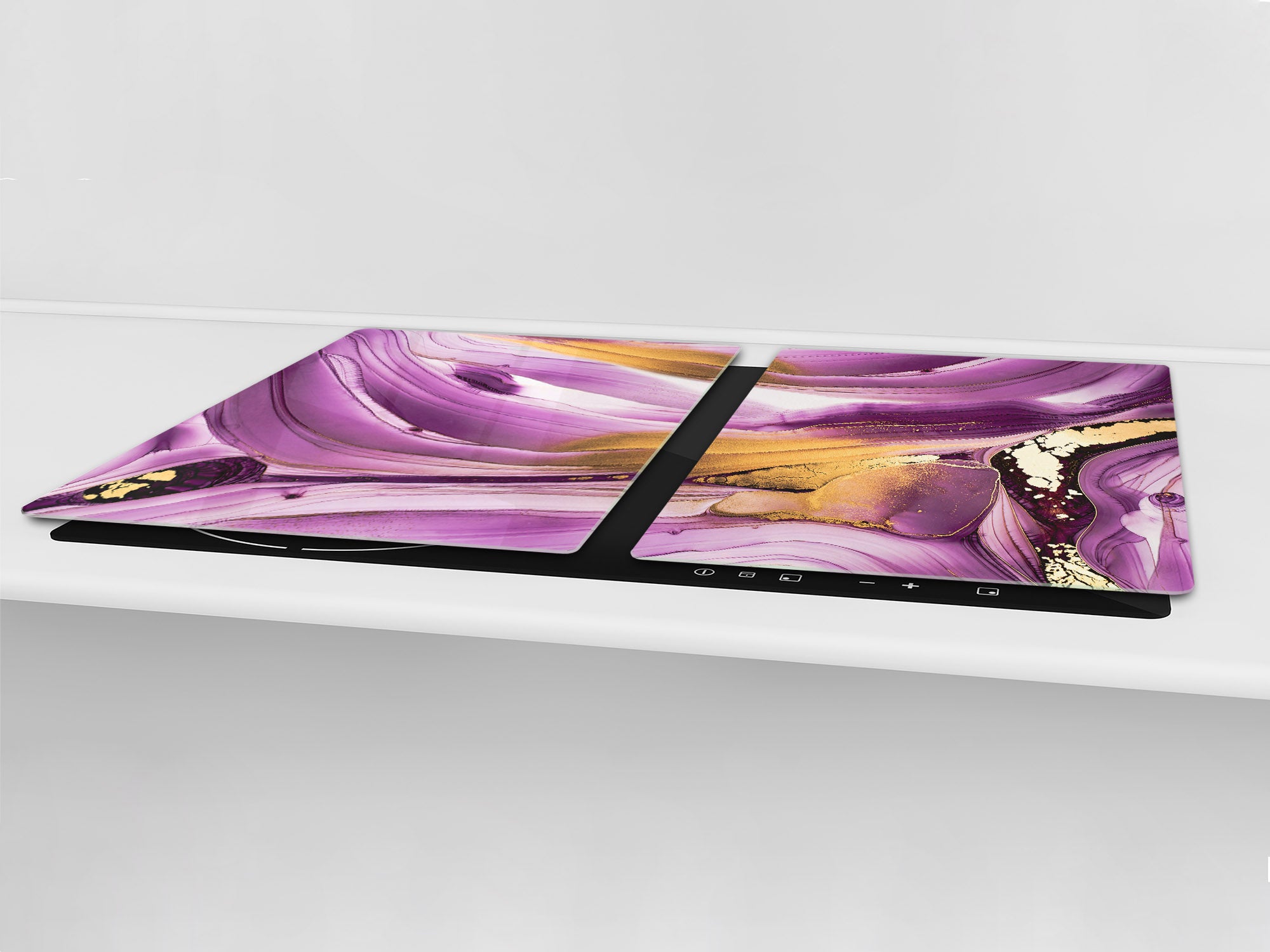 UNIQUE Tempered GLASS Kitchen Board – Impact & Scratch Resistant Cooktop cover – SINGLE: 80 x 52 cm; DOUBLE: 40 x 52 cm; DD45 Art Series : Liquid colours 4