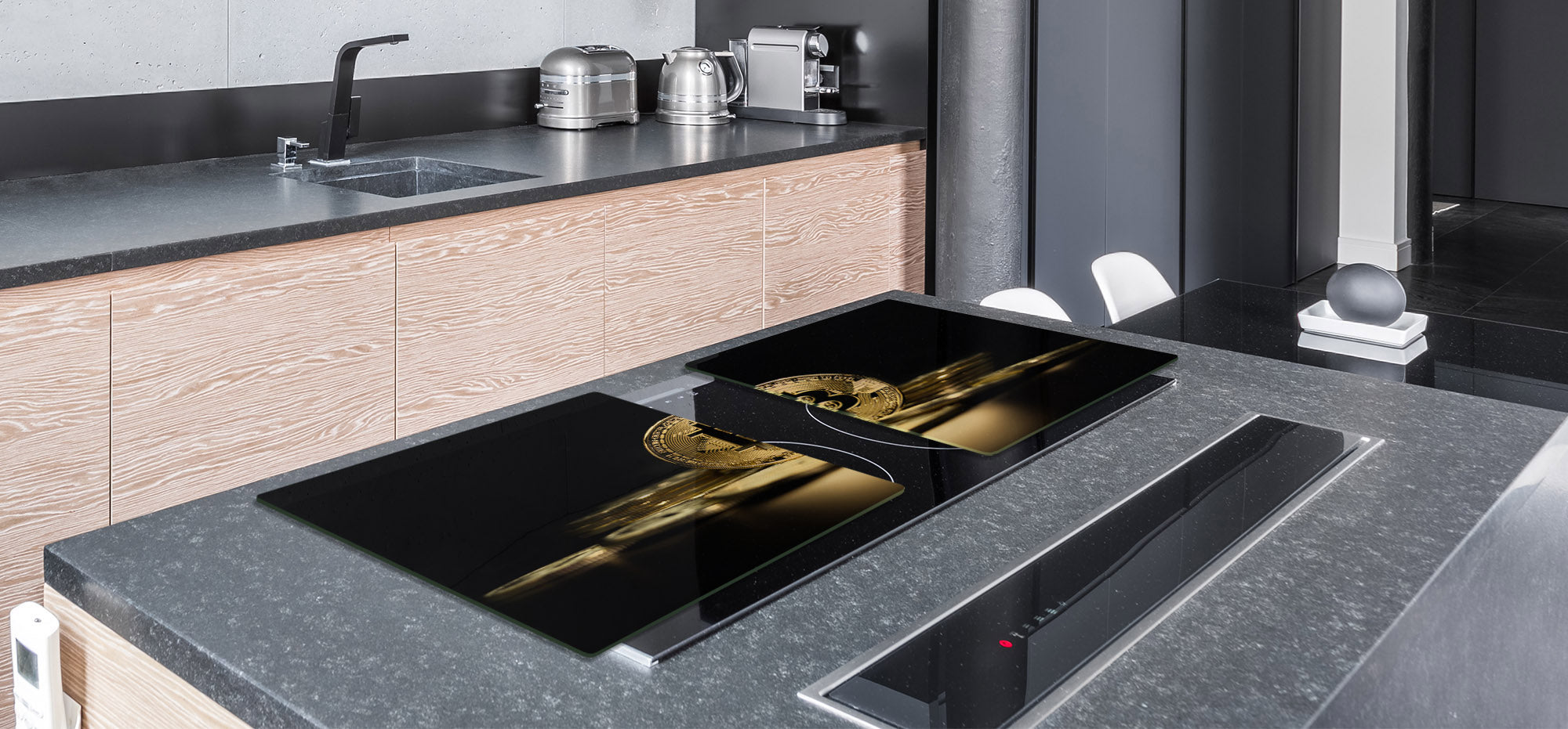 ENORMOUS  Tempered GLASS Chopping Board - Induction Cooktop Cover – SINGLE: 80 x 52 cm; DOUBLE: 40 x 52 cm; DD52a : Physical Bitcoin