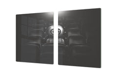 ENORMOUS  Tempered GLASS Chopping Board - Induction Cooktop Cover – SINGLE: 80 x 52 cm; DOUBLE: 40 x 52 cm; DD51 : Surreal Eye in the Audience