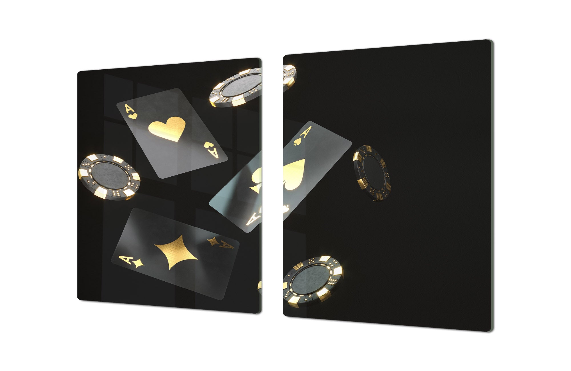 ENORMOUS  Tempered GLASS Chopping Board - Induction Cooktop Cover – SINGLE: 80 x 52 cm; DOUBLE: 40 x 52 cm; DD52a : Night at the Casino 2