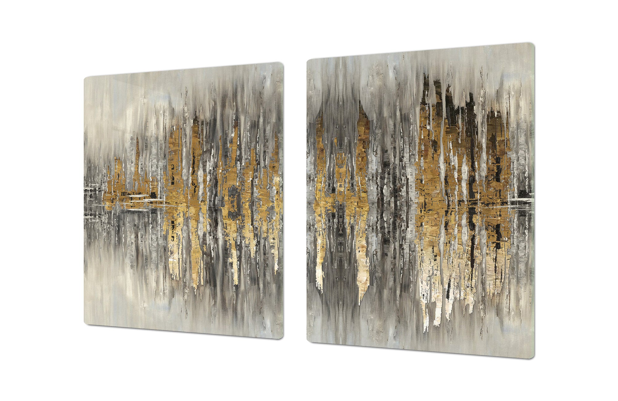 ENORMOUS  Tempered GLASS Chopping Board - Induction Cooktop Cover – SINGLE: 80 x 52 cm; DOUBLE: 40 x 52 cm; DD51 : Modern Golden Scratches