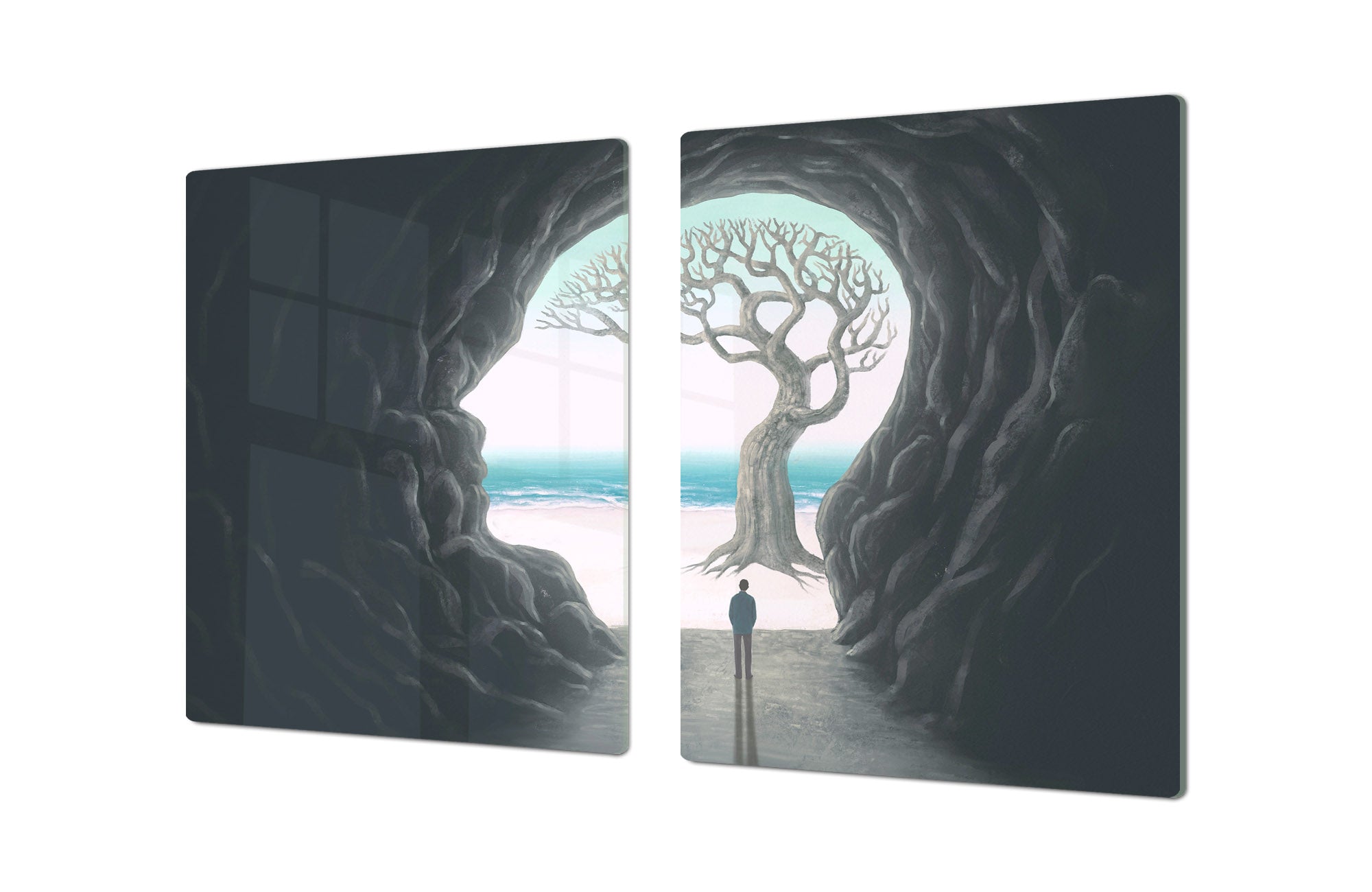 ENORMOUS  Tempered GLASS Chopping Board - Induction Cooktop Cover – SINGLE: 80 x 52 cm; DOUBLE: 40 x 52 cm; DD53 : Path to Enlightenment