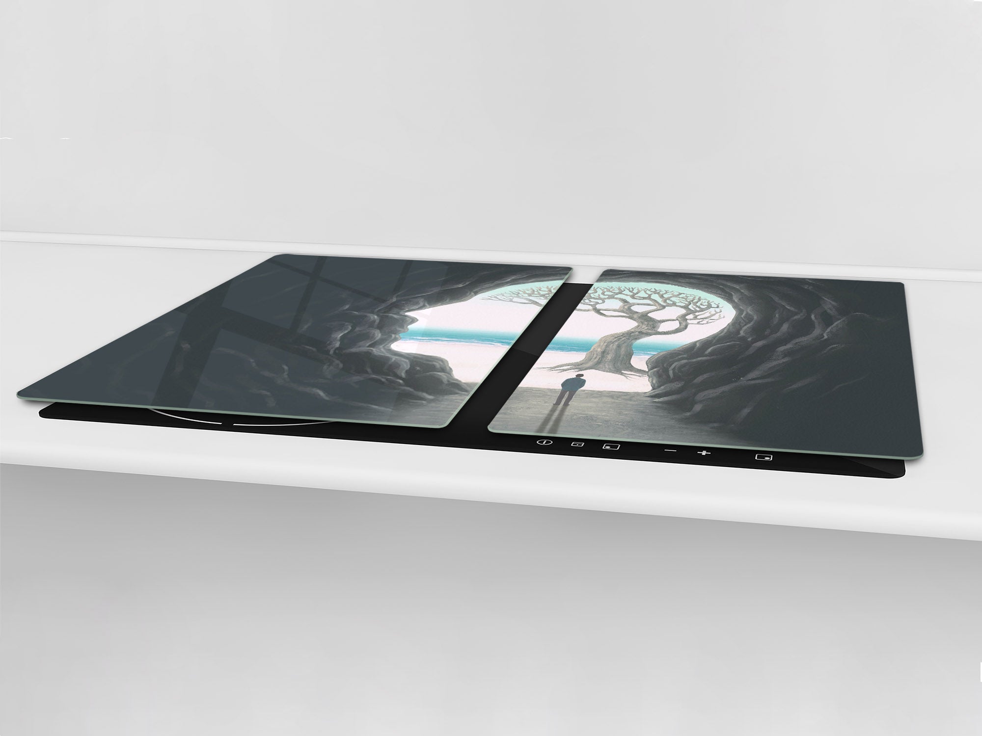 ENORMOUS  Tempered GLASS Chopping Board - Induction Cooktop Cover – SINGLE: 80 x 52 cm; DOUBLE: 40 x 52 cm; DD53 : Path to Enlightenment