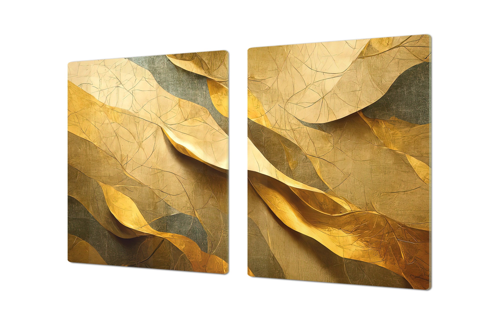 ENORMOUS  Tempered GLASS Chopping Board - Induction Cooktop Cover – SINGLE: 80 x 52 cm; DOUBLE: 40 x 52 cm; DD51 : Golden Structure