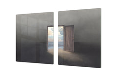 ENORMOUS  Tempered GLASS Chopping Board - Induction Cooktop Cover – SINGLE: 80 x 52 cm; DOUBLE: 40 x 52 cm; DD53 : Entrance to the World of Dreams