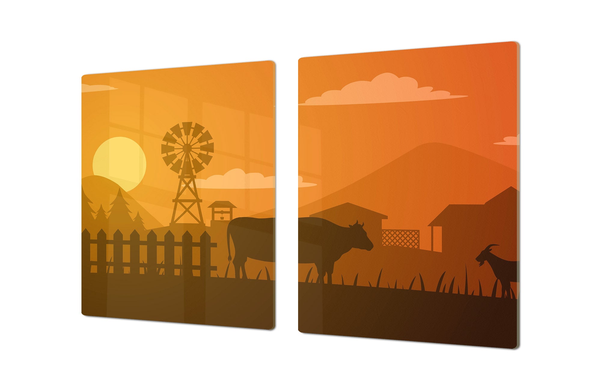 ENORMOUS  Tempered GLASS Chopping Board - Induction Cooktop Cover – SINGLE: 80 x 52 cm; DOUBLE: 40 x 52 cm; DD52a : Aesthetic Ranch