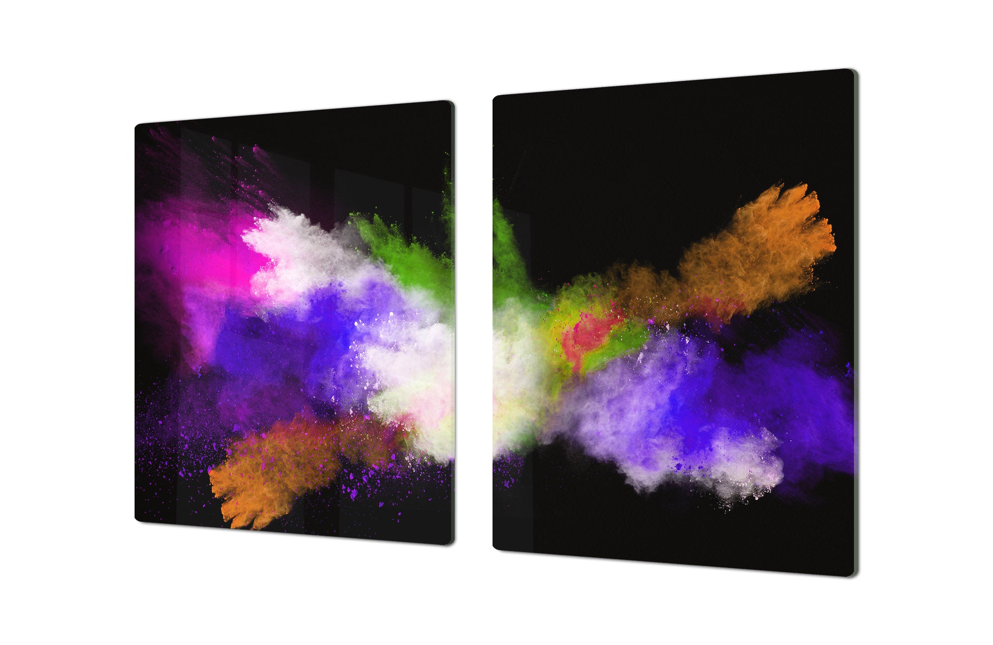 UNIQUE Tempered GLASS Kitchen Board – Impact & Scratch Resistant Cooktop cover – SINGLE: 80 x 52 cm; DOUBLE: 40 x 52 cm; DD45 Art Series : Colour explosion 3