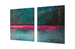 ENORMOUS  Tempered GLASS Chopping Board - Induction Cooktop Cover – SINGLE: 80 x 52 cm; DOUBLE: 40 x 52 cm; DD52a : Neon Night