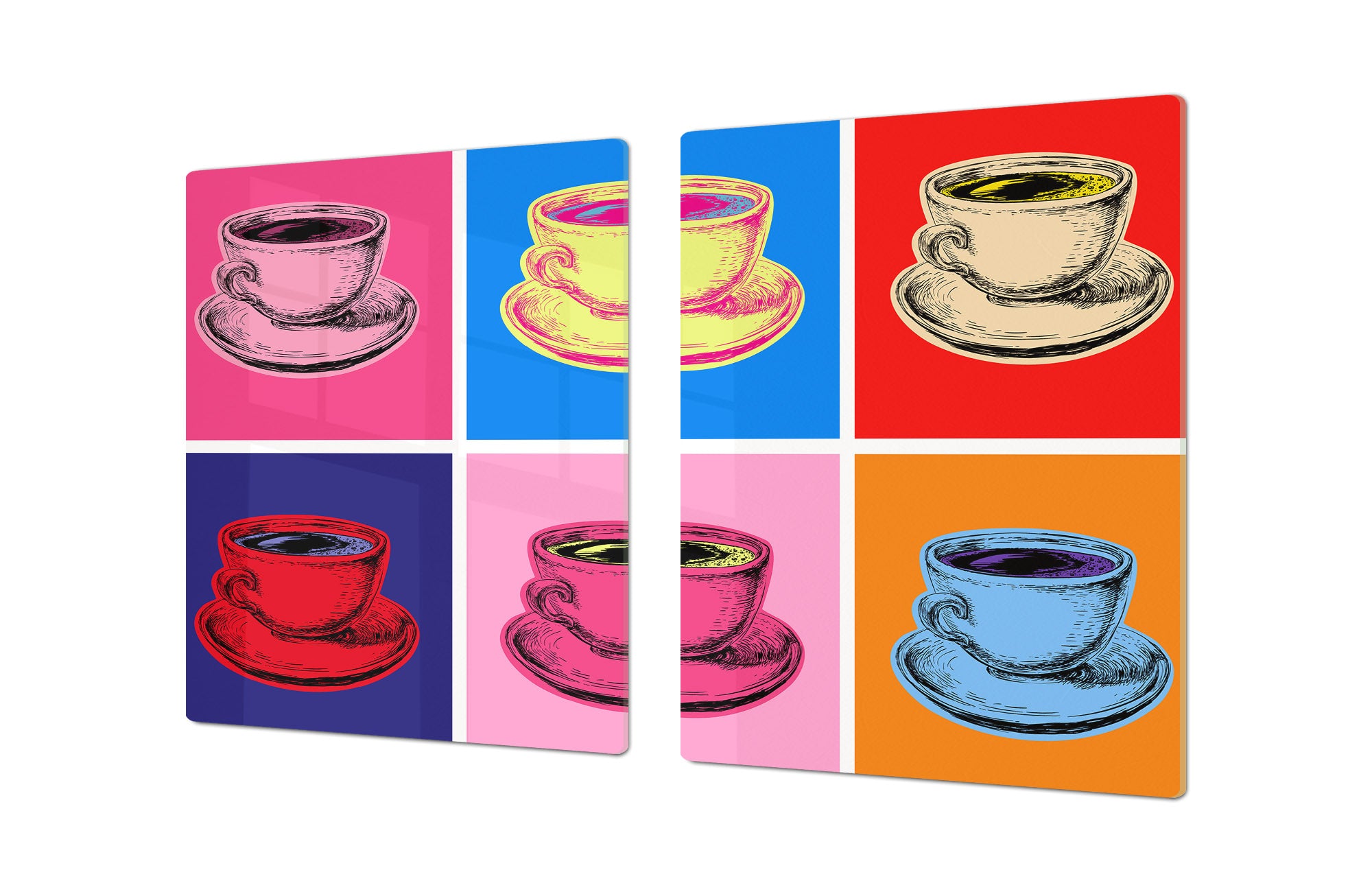 ENORMOUS  Tempered GLASS Chopping Board - Induction Cooktop Cover – SINGLE: 80 x 52 cm; DOUBLE: 40 x 52 cm; DD53 : Flow of Time