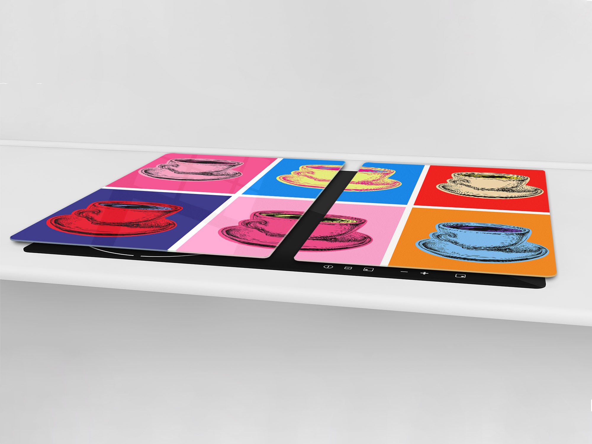 ENORMOUS  Tempered GLASS Chopping Board - Induction Cooktop Cover – SINGLE: 80 x 52 cm; DOUBLE: 40 x 52 cm; DD53 : Flow of Time