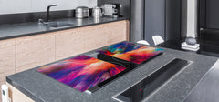 HUGE TEMPERED GLASS COOKTOP COVER – Glass Cutting Board and Worktop Saver – SINGLE: 80 x 52 cm (31,5” x 20,47”); DOUBLE: 40 x 52 cm (15,75” x 20,47”); DD46 Textures Series : Colours splash