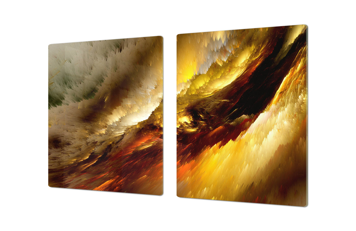 ENORMOUS  Tempered GLASS Chopping Board - Induction Cooktop Cover – SINGLE: 80 x 52 cm; DOUBLE: 40 x 52 cm; DD49 Miscellaneous series : Colourful thunderstorm