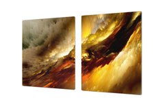 ENORMOUS  Tempered GLASS Chopping Board - Induction Cooktop Cover – SINGLE: 80 x 52 cm; DOUBLE: 40 x 52 cm; DD49 Miscellaneous series : Colourful thunderstorm