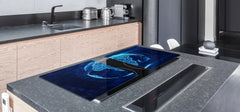 ENORMOUS  Tempered GLASS Chopping Board - Induction Cooktop Cover – SINGLE: 80 x 52 cm; DOUBLE: 40 x 52 cm; DD49 Miscellaneous series : Digital globe 2