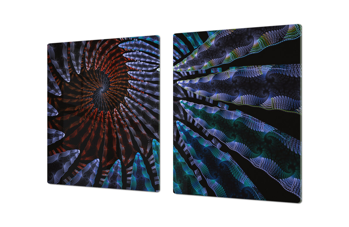 ENORMOUS  Tempered GLASS Chopping Board - Induction Cooktop Cover – SINGLE: 80 x 52 cm; DOUBLE: 40 x 52 cm; DD49 Miscellaneous series : Colour fireworks