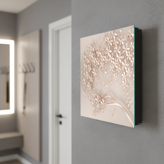 Wall Mount Key Box together with Decorative Dry Erase Board KN09 Colourful Variety Series: Beige decorative tree