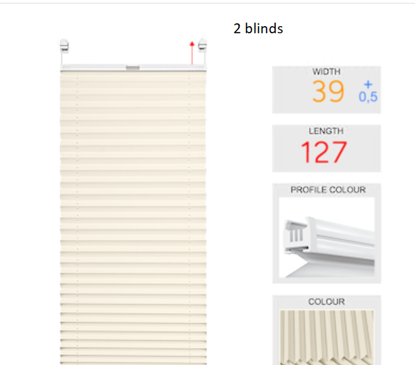 7 pleated blinds with adhesive fixings