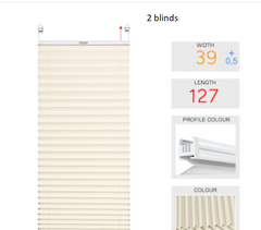 7 pleated blinds with adhesive fixings