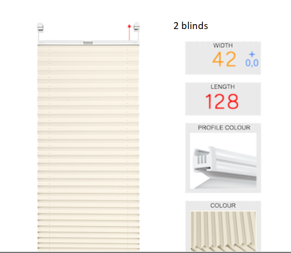 7 pleated blinds with adhesive fixings