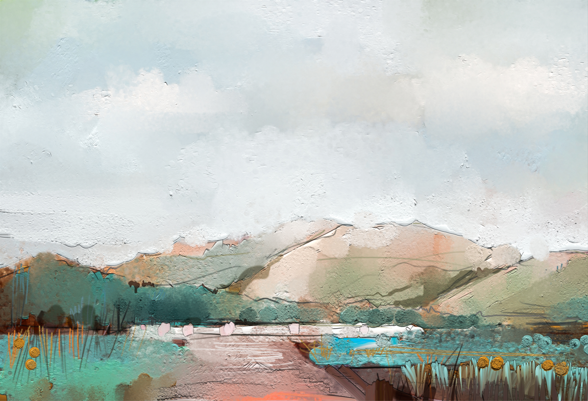 SPECIAL ORDER FOR Carol Wallace | GIGANTIC CUTTING BOARD and Cooktop Cover - Glass Kitchen Board; SINGLE: 96 x 65 cm  DD42 Paintings Series: Delicate landscape