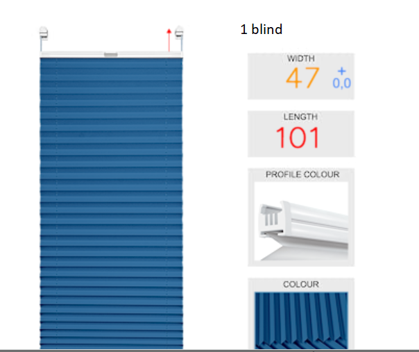 7 pleated blinds with adhesive fixings