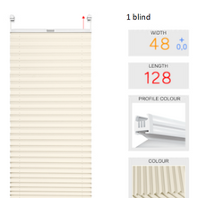 7 pleated blinds with adhesive fixings