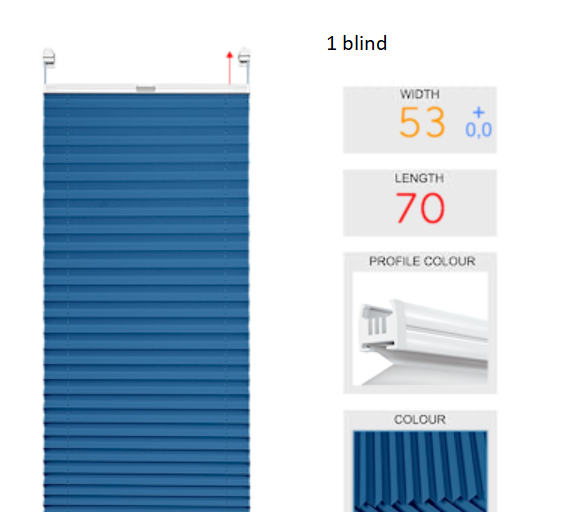 7 pleated blinds with adhesive fixings