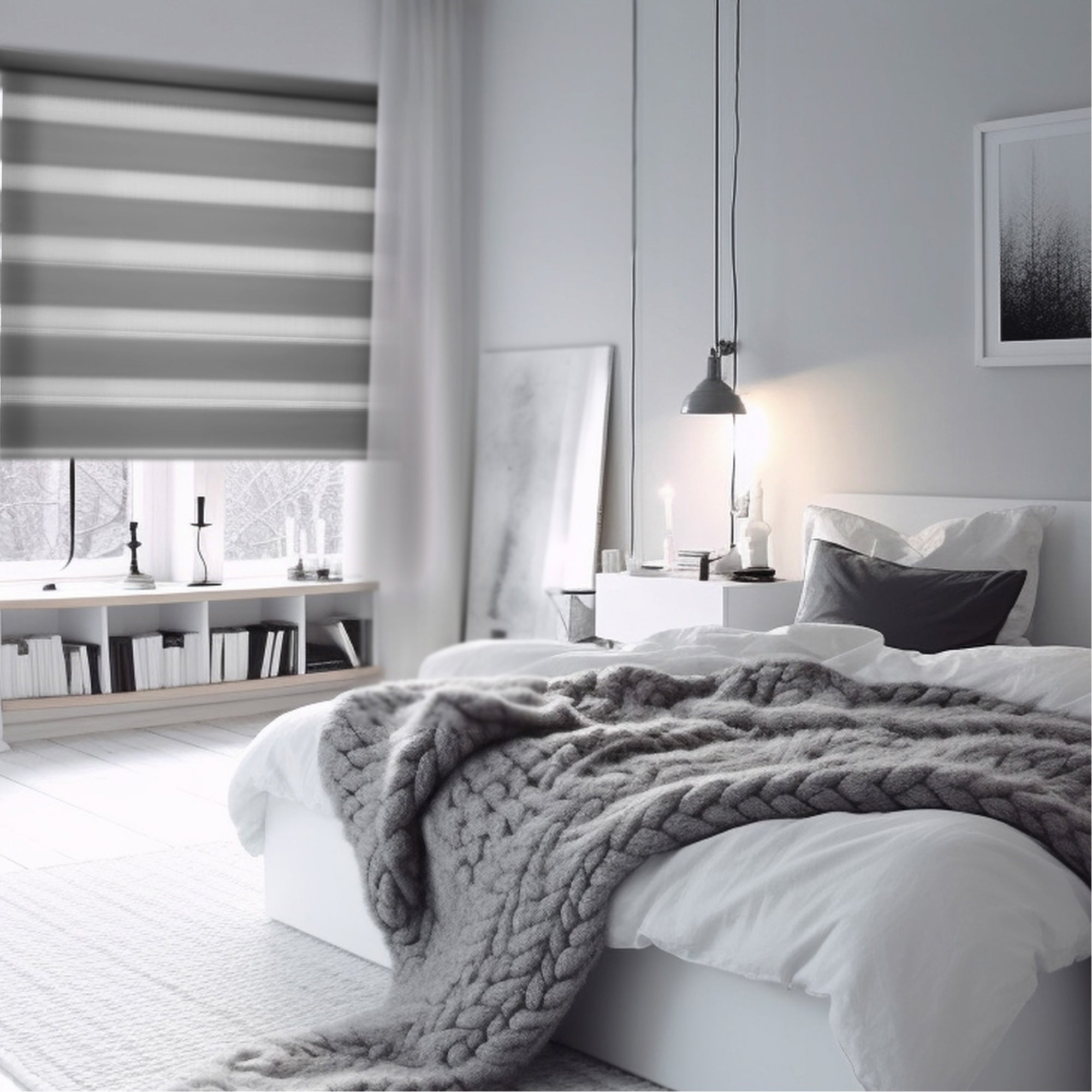 Concept Blinds Tag- und Nachtrollo – Wandmontage – Maßanfertigung – Wandrollos für Fenster und Türen 