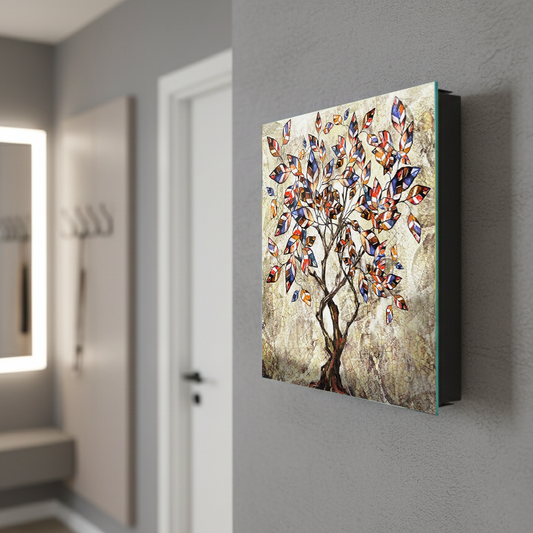 Armadietto moderno per chiavi con motivo a scelta K14 Motivi del mondo  Albero dei colori