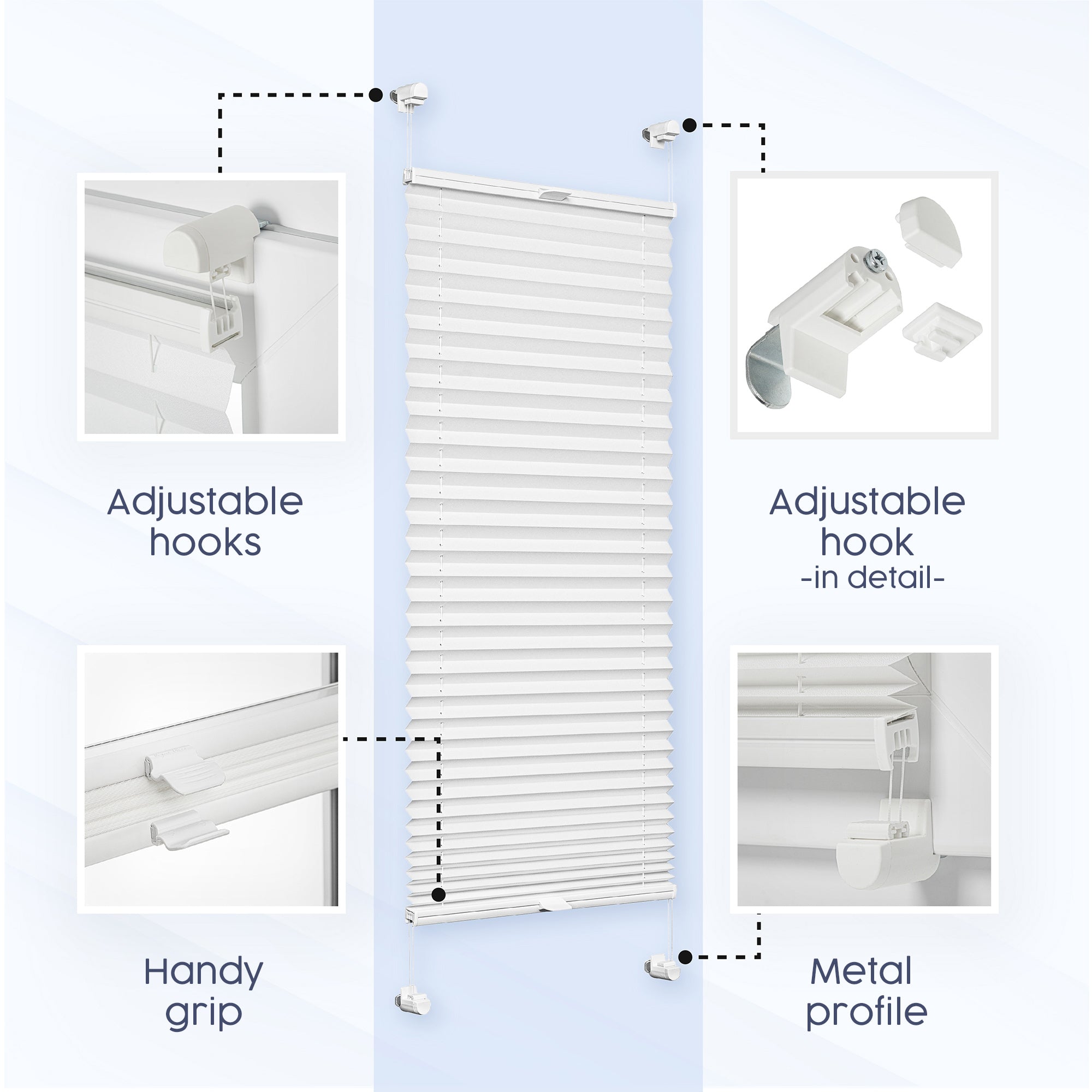 Custom No-Drill Pleated Blinds – EasyInstallation, Made to Measure
