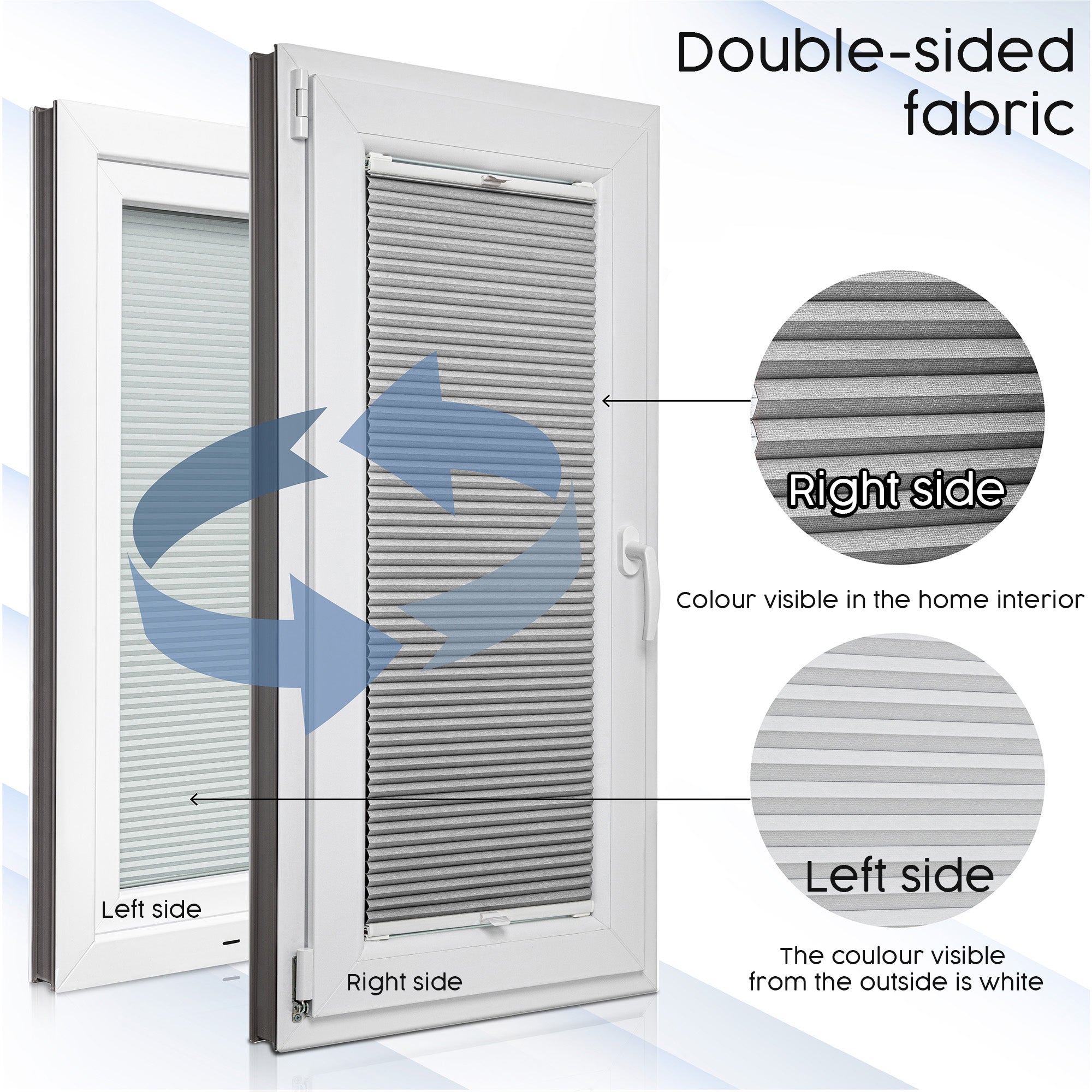 CUSTOMISED Honeycomb Pleated Blinds WITH DRILLING – Made-to-measure – Up and down Shades – 6 Different Fabric Colours – Honeycomb Blackout Blinds