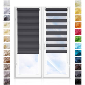 Customised Day and night roller blinds - Made-to-measure - Blinds for windows and doors WITHOUT DRILLING