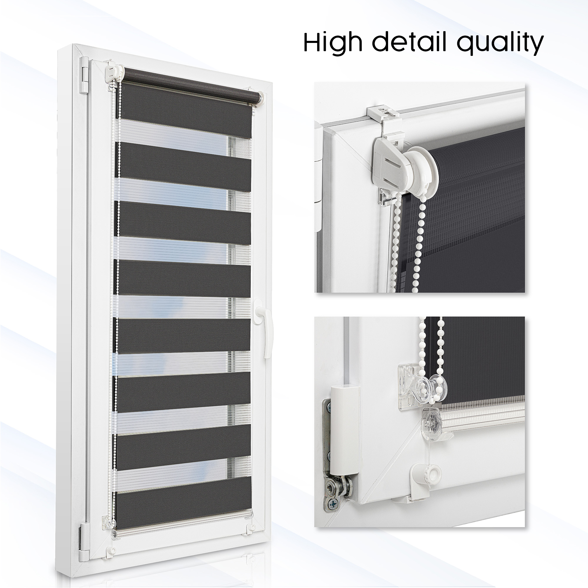 Customised Day and night roller blinds - Made-to-measure - Blinds for windows and doors WITHOUT DRILLING