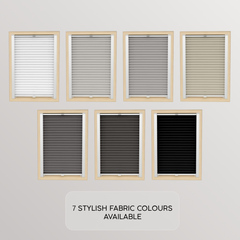 BLACKOUT Custom Skylight Pleated Blind - Made-to-Measure with Drilling - Available in 7 Fabric Colours - Adjustable Up and Down Shades - Premium Interior Window Covering