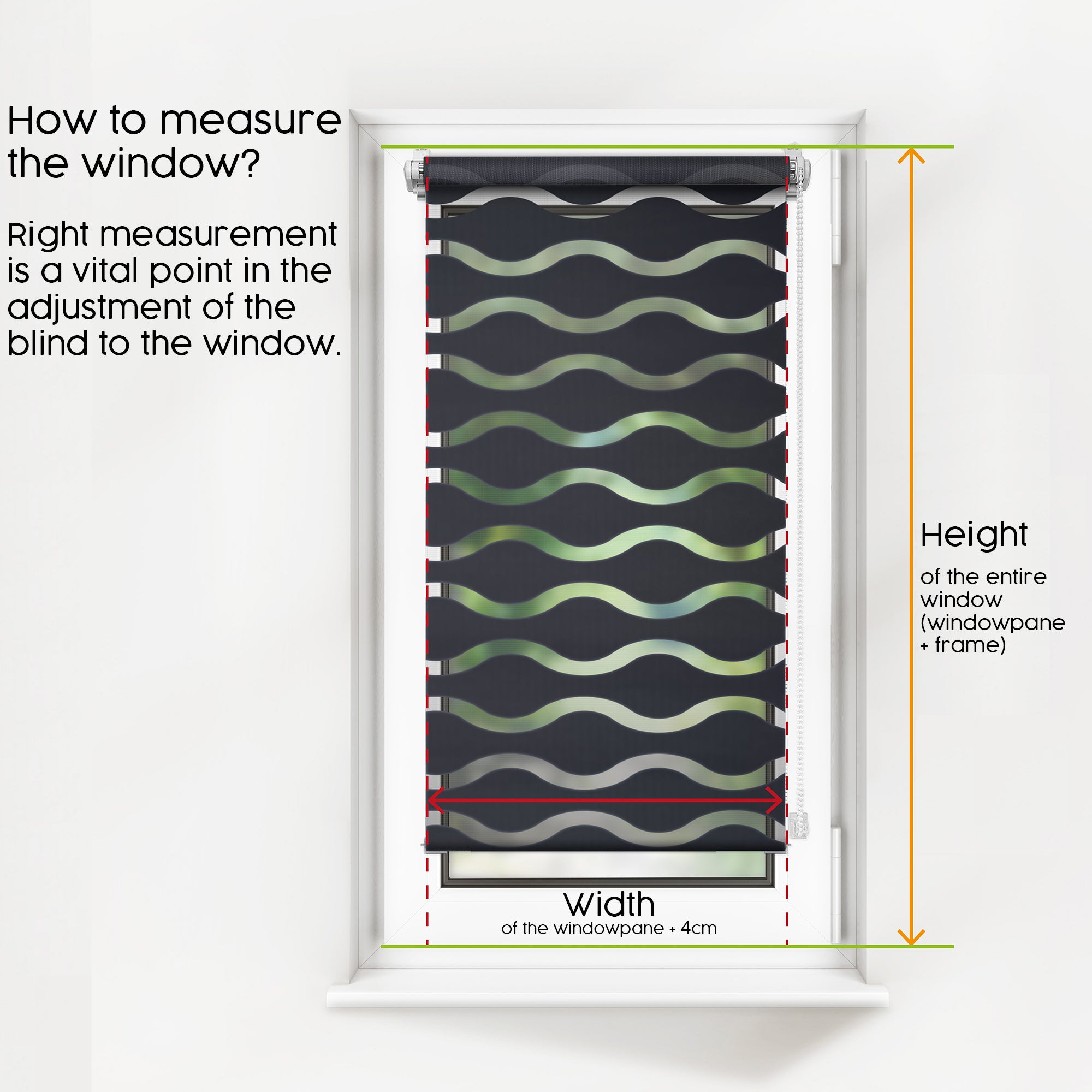 Concept Blinds Day and night WAVE Roller blind – Custom size – Zebra Roller Blinds – Decorative and Innovative – Roller Blinds for Windows and Doors