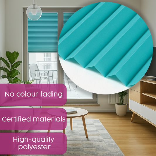 Concept Blinds CUSTOMISED Pleated Shades - Width from 40cm to 200cm - Height from 20cm to 260cm - Made-to-measure - Premium Window and Door Coverage