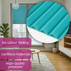 Concept Blinds Customised Pleated Shades – No Drilling, Easy Installation – Made-to-Measure – Width 40cm to 200cm, Height 20cm to 260cm – Premium Window & Door Blinds