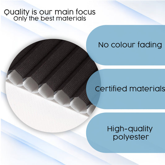 Concept Blinds® Made-to-Measure Honeycomb Pleated Blinds - Custom Up & Down Shades with Drilling - Semi-Transparent - Width 30-170cm, Height 20-240cm - Light Filtering Window Shades