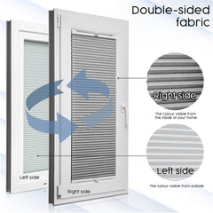 Concept Blinds® Made-to-Measure Honeycomb Pleated Blinds - Custom Up & Down Shades with Drilling - Semi-Transparent - Width 30-170cm, Height 20-240cm - Light Filtering Window Shades