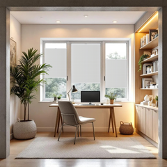 Concept Blinds® Made-to-Measure Honeycomb Pleated Blinds - Custom Up & Down Shades with Drilling - Semi-Transparent - Width 30-170cm, Height 20-240cm - Light Filtering Window Shades