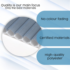 Concept Blinds® Custom Size No-Drill Honeycomb Pleated Blinds - Made-to-Measure - Easy Fit, Drill-Free Pleated Window Shades - Semi-Transparent, Light Filtering – 30-170cm Wide, 20-240cm Drop