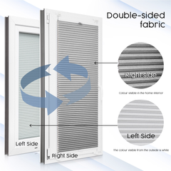 Concept Blinds® Custom Size No-Drill Honeycomb Pleated Blinds - Made-to-Measure - Easy Fit, Drill-Free Pleated Window Shades - Semi-Transparent, Light Filtering – 30-170cm Wide, 20-240cm Drop