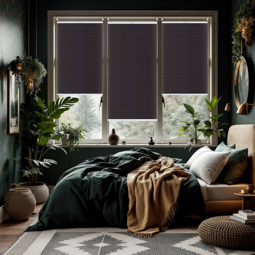 Concept Blinds® Custom Size No-Drill Honeycomb Pleated Blinds - Made-to-Measure - Easy Fit, Drill-Free Pleated Window Shades - Semi-Transparent, Light Filtering – 30-170cm Wide, 20-240cm Drop