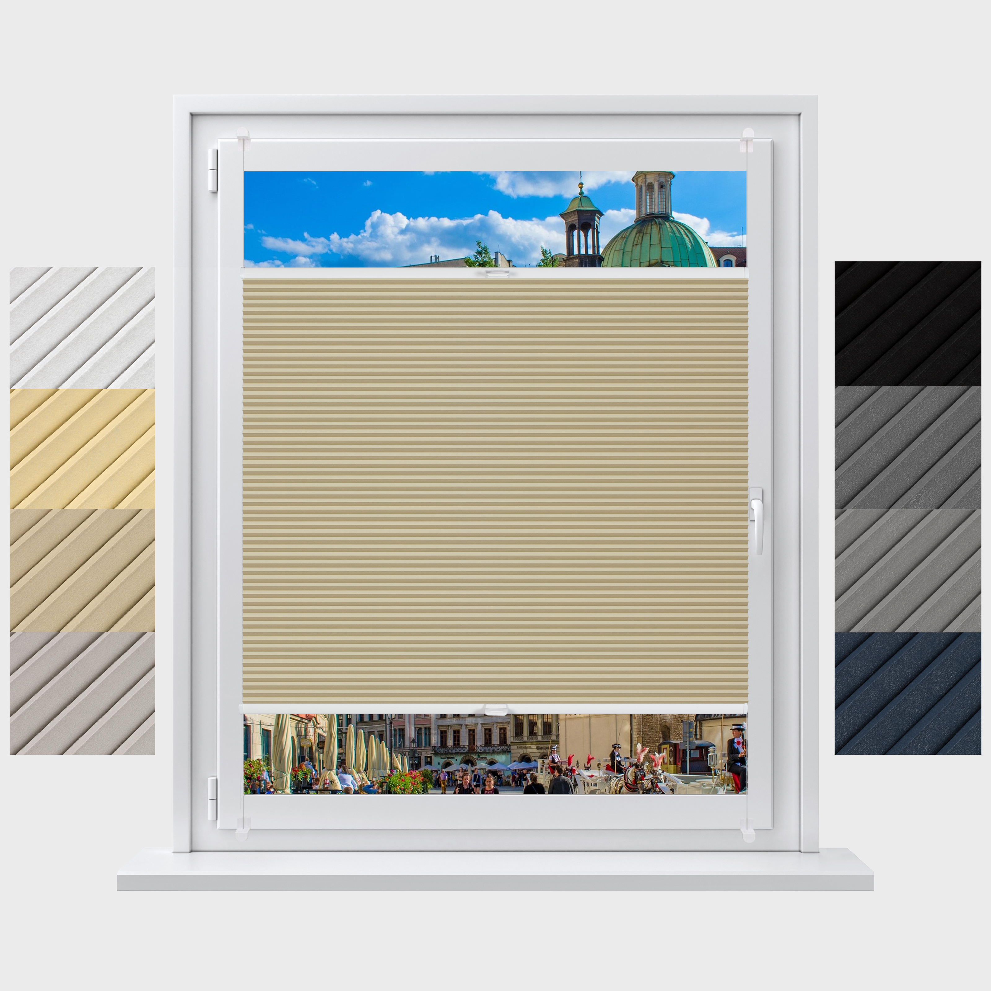 Concept Blinds Honeycomb Blackout Pleated Blinds - Custom Made Pleated Shades- No Drill, Easy Fit - Opaque & Light Blocking - 30-170cm Wide x 20-240cm Drop - Made to Measure Window Shades Visit the Concept Crystal Store