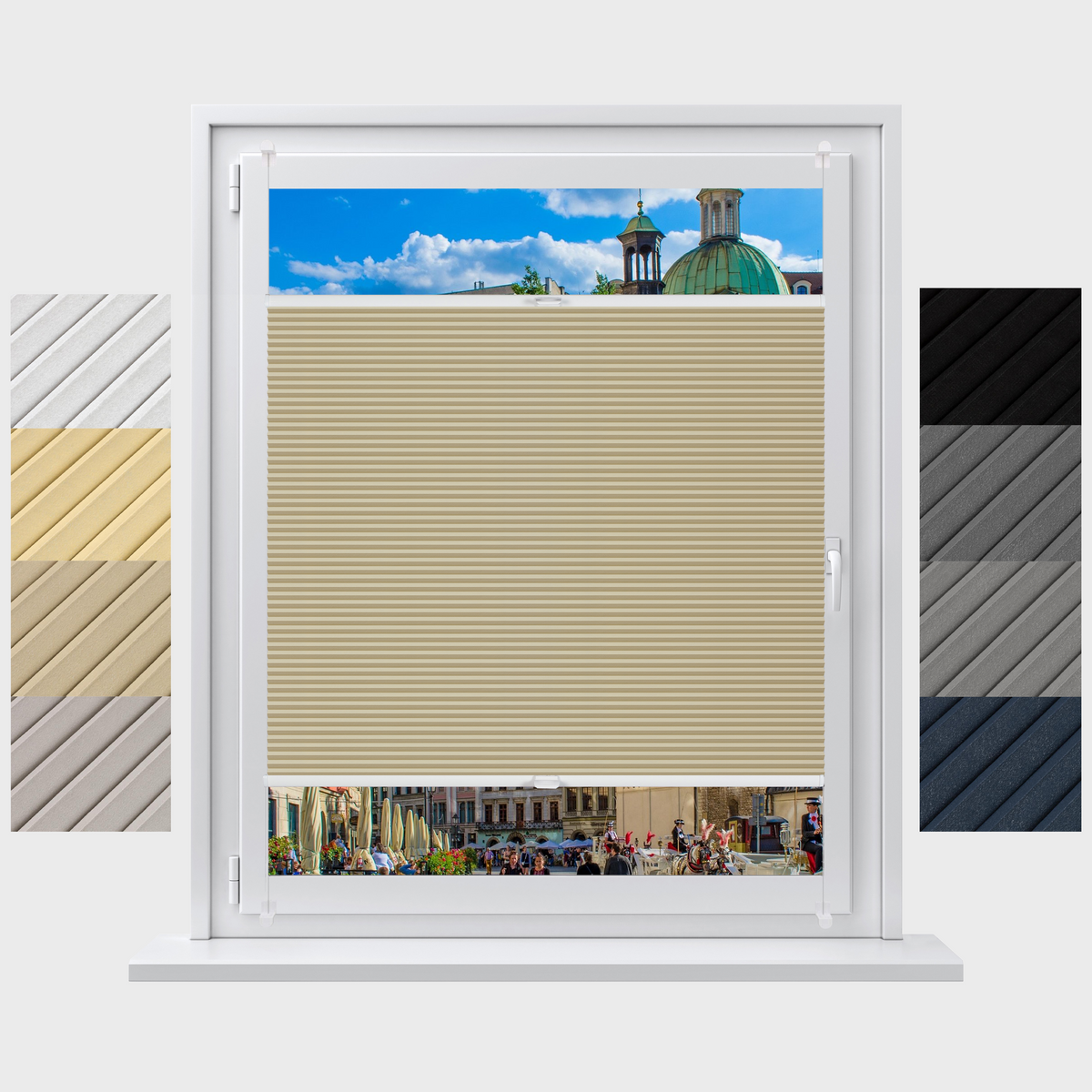 Concept Blinds Honeycomb Blackout Pleated Blinds - Custom Made Pleated Shades- No Drill, Easy Fit - Opaque & Light Blocking - 30-170cm Wide x 20-240cm Drop - Made to Measure Window Shades Visit the Concept Crystal Store