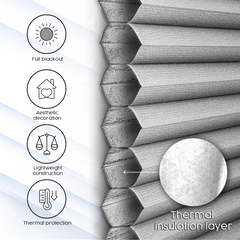 Concept Blinds Honeycomb Blackout Pleated Blinds - Custom Made Pleated Shades- No Drill, Easy Fit - Opaque & Light Blocking - 30-170cm Wide x 20-240cm Drop - Made to Measure Window Shades Visit the Concept Crystal Store