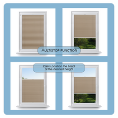 Custom Pleated Blinds – No Drill Installation, Within Window Frame, Made to Measure Adhesive Mount