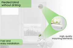 Blackout Custom Pleated Shades – Made to Measure, Easy No-Drill Installation