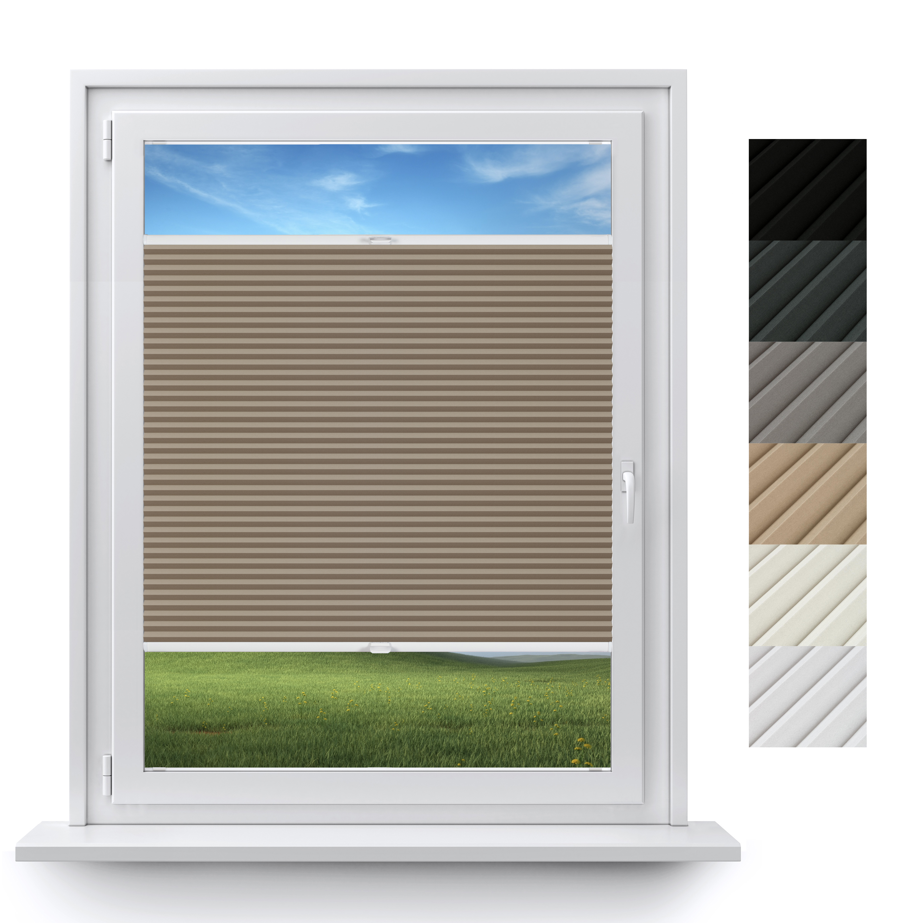 Blackout Custom Pleated Shades – Made to Measure, Easy Drill Installation, Perfect Light Blocking